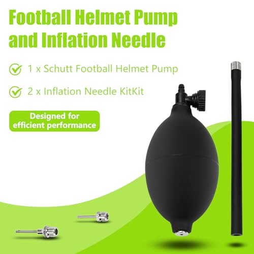 Football Helmet Pump and Inflation Needle Compatible with Schutt & Riddell Multiple Sports Helmet,Keep The SpeedFlex Youth Football Helmet Fast Inflating Airbag to Protect The Head Safely