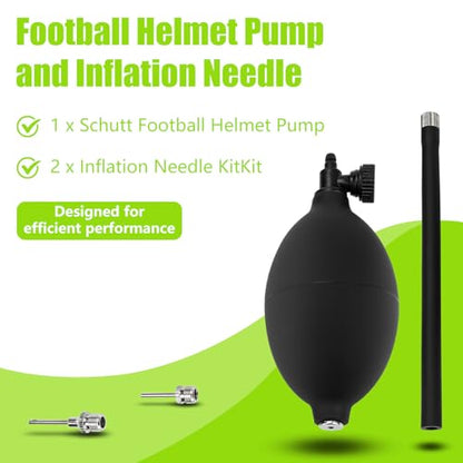Football Helmet Pump and Inflation Needle Compatible with Schutt & Riddell Multiple Sports Helmet,Keep The SpeedFlex Youth Football Helmet Fast Inflating Airbag to Protect The Head Safely