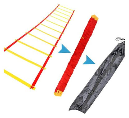 Agility Ladder Cones Football Training, Speed Agility Training Set, for Indoor/Outdoor Personal Training - size: 3m