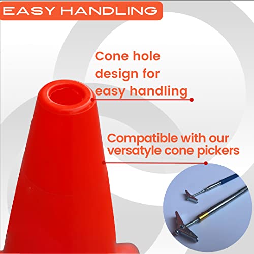 Versatyle Heavy Duty Agility Training Cones (2 in, 6 in, 9 in, 12 in, 28 in) for Sports, Kids Coaching, Multipurpose Field Marker Cones, Soccer, Basketball Drills, Bike, Motorcycle, Traffic Training