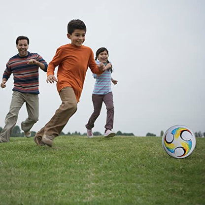 ABAJI Soccer Ball Size 3 4 5 Kids Toddlers Toy Gift Colorful Pattern Practice Training Boys Girls Come with Inflator