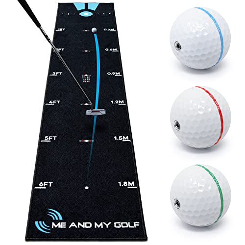 ME AND MY GOLF Breaking Ball Putting Mat - Simulate Breaking Putts at Home - size: 7.5ft