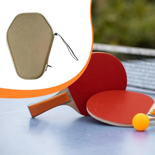 Menolana Table Tennis Racket Cover Portable Thoughtful Gift EVA Storage Bag Paddle Case for Travel Outdoor Indoor Training, light brown, 28.5cmx20.5cm