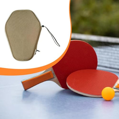 Menolana Table Tennis Racket Cover Portable Thoughtful Gift EVA Storage Bag Paddle Case for Travel Outdoor Indoor Training, light brown, 28.5cmx20.5cm