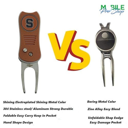 Switchblade Divot Repair Tool with Logo Printed Removable Magnetic Ball Marker-Best Divot Fixer - style: Syracuse Orangemen