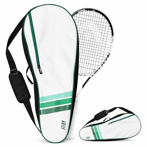 Tennis Bag for Men & Women - Lightweight Durable Racquet Bag with Adjustable Shoulder Strap & Side Pockets - Fits Multiple Racquets - Tennis Racket Cover (27" x 10")