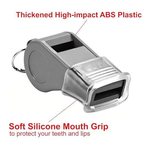 24 Packs Sports Whistles with Lanyard, for Coaches, Referees and Officials - color: Gray