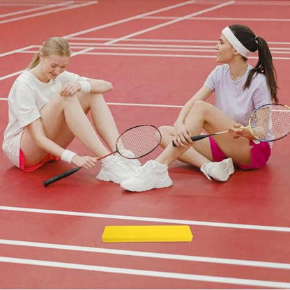 16pcs Tennis Court Marking Discs Set, Yellow Sports Field Markers with Boundary Spot Indicators, Portable Court Measurement Tool for Training and Drill Layout on Grass Or Hard