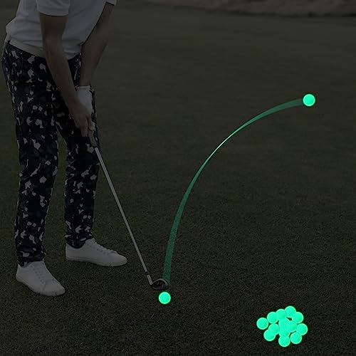 3-Piece Glow-in-the-Dark Practice Golf Balls with Fluorescent Green Light and Fine Texture Resin and Rubber for Backyard, Indoor, Outdoor Use, 4.27cm