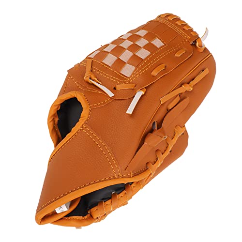 Acouto Premium PVC Sport Baseball Gloves Brown Pitcher Mitt for Kids and Adults Training 10.5in Outdoor Use (10.5 Inch)