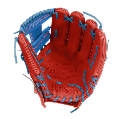 Wilson A2000 1786 Baseball Glove, Right Hand Throw, Infield Series - Exclusive Edition - color: Red/Sky Blue