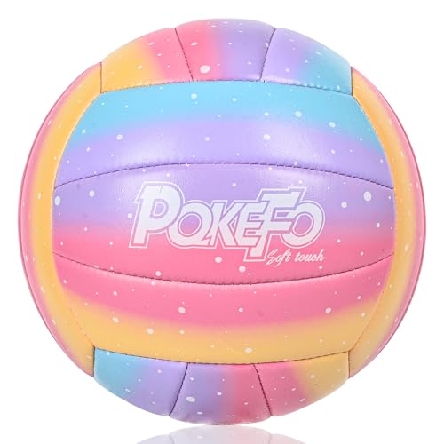 Volleyball,Soft Indoor Outdoor Volleyballs for Kids/Youth/Adults/Elders Gym Games Beach Play and Training（ Official Size 5） - color: rose-Purple