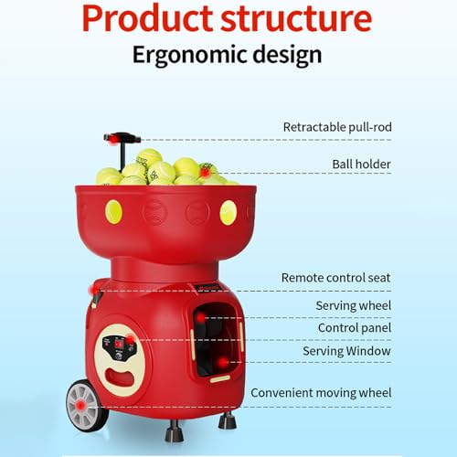 Tennis Ball Machine Automatic Portable Tennis Ball Launcher, App-Controlled - Pre-Programmed and Custom Drills, 120-Ball Capacity,Lightweight Design – for Beginners to Intermediate Players