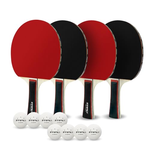 Ping Pong Paddles with Balls - Better Control & Sticky Inverted Rubber - Table Tennis Paddles Set for Indoor & Outdoor Games
