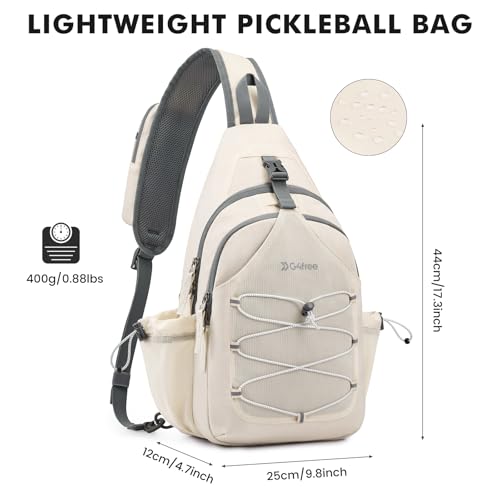 G4Free Pickleball Sling Bag for Women - Lightweight Crossbody Sports Bag - color: Ivory