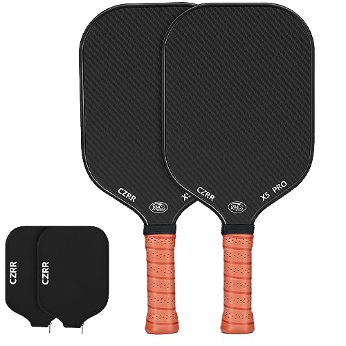 Pickleball Paddle, USA Pickleball Approved, 3K Raw Carbon Fiber Surface (CFS) High Grit & Spin, with 16MM Polypropylene Honeycomb Core, Ideal for Novice and Professional Players - style: 16MM-2PCS