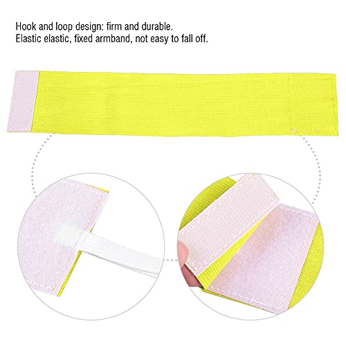 Outdoor Team Sports Yellow Captain Armband, Adjustable Elastic Soccer Player Bands for Adult Youth