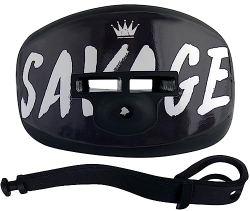 DAMAGE CONTROL Pacifier Mouthpiece – Football Mouthguard with Helmet Strap, Protects Teeth, Jaw & Mouth – Mouth Piece for Sports, No Boiling, Allows Airflow – Gear for Adults & Youth (Savage) - color: Savage
