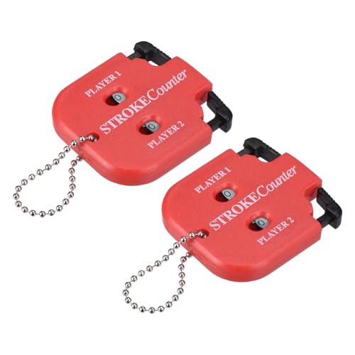 Golf Score Indicator, Stroke Counter Clicker Portable Handy Count Shot Keeper with Key Chain for Golfer Training - color: Red