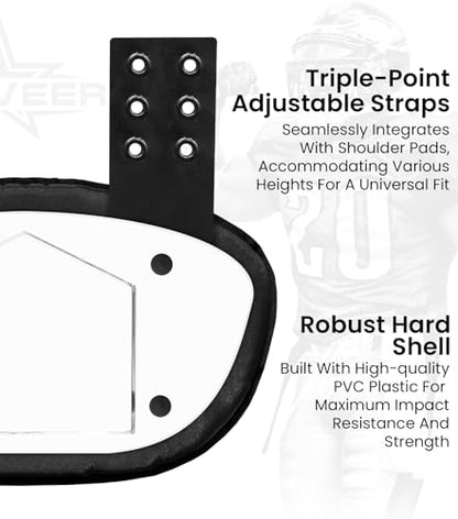Football Backplate for Shoulder Pads with High Impact Padding, Adult & Youth Lower Backplate Football - color: White, size: Adult