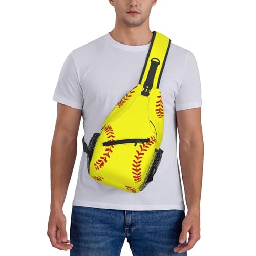 Softball Sling Backpack Sling Bag Crossbody Shoulder Bag Softball Purse Chest Bag For Men Women A - color: Softball a