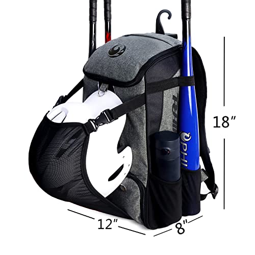 PHINIX Baseball & softball Backpack for Adults,Large Capacity Holds Bat, Helmet, Glove, Shoes