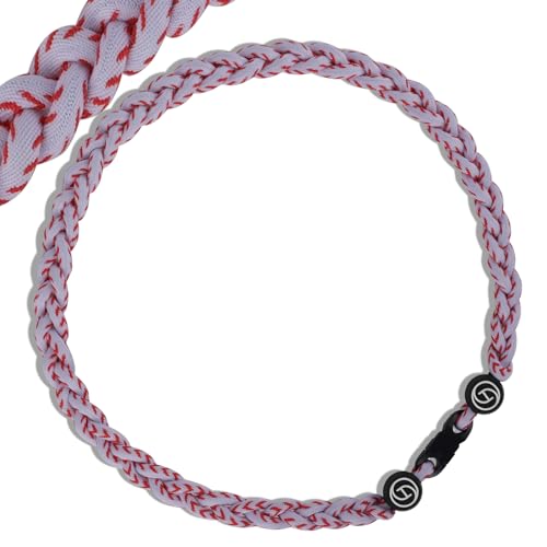 Premium Baseball Necklaces w/Fashion Three Color Rope Braided Tornado, A Sporty Gift Idea, Great Gift Giving for Sports Fans, Baseball Players, Parties, Gameday, Birthday