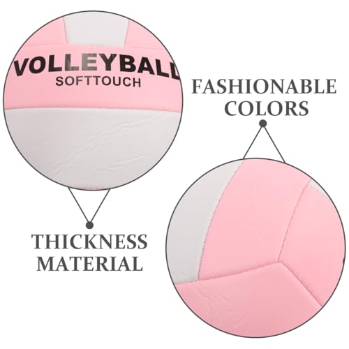 SUPVOX Official Soft Volleyball PU Practice Ball for Indoor Sports Training Thick Material with Eye Catching Colors Standard Middle School Competition Inflatable Volleyball