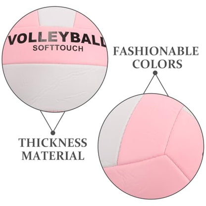 SUPVOX Official Soft Volleyball PU Practice Ball for Indoor Sports Training Thick Material with Eye Catching Colors Standard Middle School Competition Inflatable Volleyball