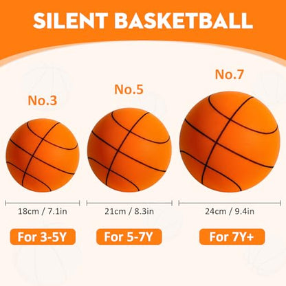 Soundless Basketball 2025 Upgrade Silent Quiet Indoor Basketball, Soft Foam No Sound Noiseless Basketballs for Various Indoor Sport Activities Training