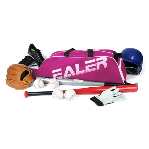 EALER Baseball Bat Tote Bag & T-ball, Softball Equipment Bag - Gear for Kids, Youth, and Adults Holds Bat, Helmet, Glove, Cleats, Shoes and More - color: Rose Red