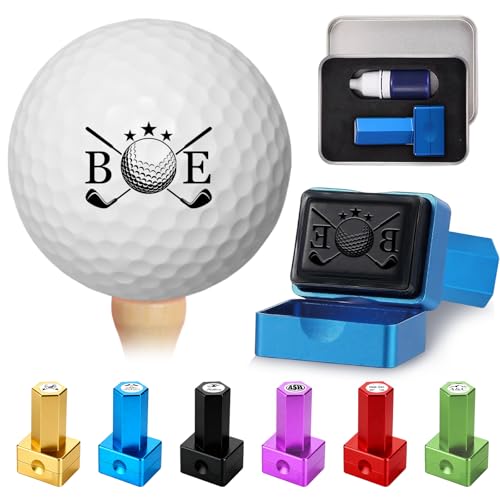 Custom Monogram Golf Ball Stamp Personalized Golf Ball Marker Stamp with Name Logo Initial Customized Golf Ball Stamper Gifts for Men Dad Golfer Husband Boyfriend - color: Icon, size: Polygonal Handle