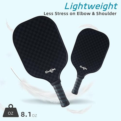 Pickleball Paddles Set of 4, Fibreglass Pickle-Ball Equipment with 4 Pickleballs, 4 Rackets and Bag, Meets USAPA Standards, 13MM Polypropylene Honeycomb Core Rackets for Men, Women, Kids
