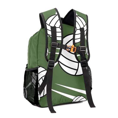 Volleyball Player Number Team Name Green Personalized School Backpack for Teen Kid-Boy/Girl Primary Daypack Travel Bookbag - color: Option 36
