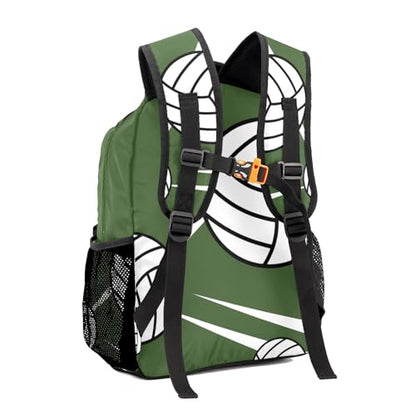 Volleyball Player Number Team Name Green Personalized School Backpack for Teen Kid-Boy/Girl Primary Daypack Travel Bookbag - color: Option 36