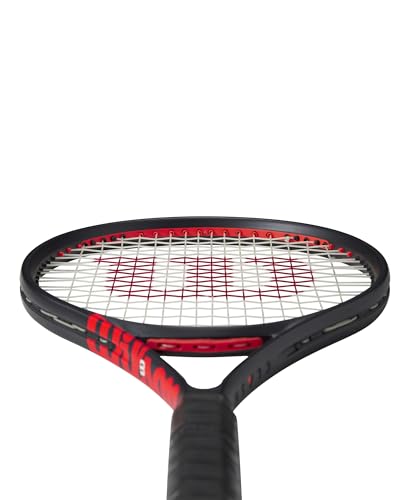 Wilson Clash 100 V3 Strung Adult Performance Tennis Racket - Grip Size 3-4 3/8", Strung with Sensation 16 Natural at Mid Range Tension - size: Grip Size 3 - 4 3/8"
