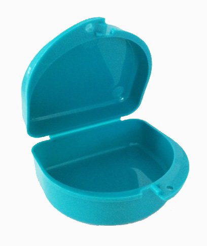 Lacrosse 7 Standing Sticks Retainer and Mouthguard Case with Carabiner, Durable Mouthguard Case for Sports, Retainer Holder for Travel and Protection, Ideal for Secure Storage - Aqua