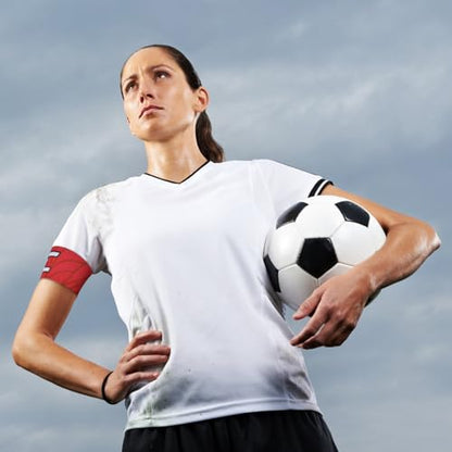 Elastic Soccer Captain 'C' Armband Adjustable Football Basketball Player Arm Bands Non-Slip Anti-Drop Captain's Armband for Adult Youth - size: Youth, style: Red