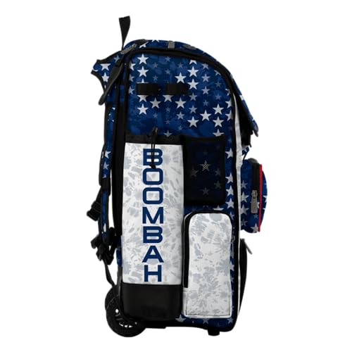 Boombah Superpack Hybrid Rolling Bat Bag - Wheeled & Backpack Version - USA United Navy/Red/White