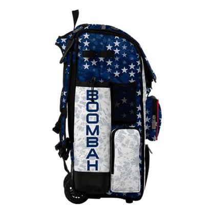 Boombah Superpack Hybrid Rolling Bat Bag - Wheeled & Backpack Version - USA United Navy/Red/White