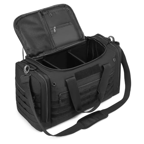 45L Large Duffle Bag for Men & Women, Tactical Military Duffle Bag for Travel Weekender, Gym Bag, Large Sports Bag for Hockey Football Baseball Soccer Basketball & Team Training, Black - color: Black, size: 45L