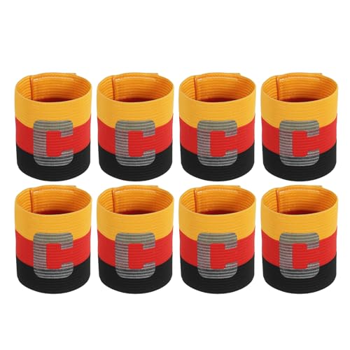 MECCANIXITY Soccer Captain Armband, Captain Arm Bands for Soccer Elastic Captain C Arm Band Sports Captain Armbands for Football Team Training Youth & Adult - color: Black/Orange