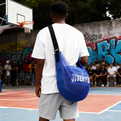 Soccer Backpack, Soccer Bag Sport Equipment Bags Fit Basketball Volleyball Football - color: Blue