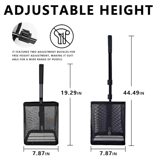 Tennis Ball Hopper, Holds 40+ Pickleballs or 50+ Tennis Balls, Lightweight Durable Steel Frame, Portable Adjustable Ball Picker（Excluding Ball） - color: Black