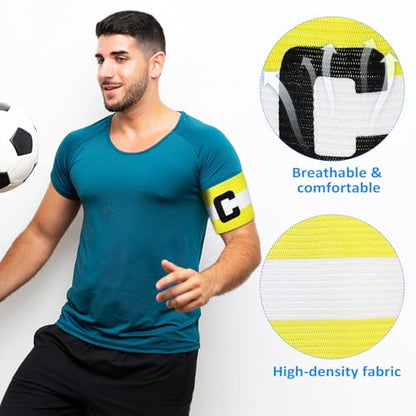 YARNOW 2 Pcs Soccer Captain Armbands Adjustable Elastic Football Bands for Youth Team Leaders Training Matches