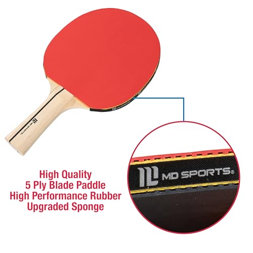 MD Sports Table Tennis Tables Multiple Styles Ping Pong Tables, Foldable for Easy Storage with Nets Included, Perfect for Family Game Rooms | Multiple Styles - style: Ping Pong Paddle Set