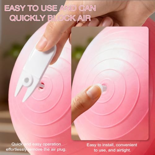 20 Air Stopper Plugs with 2 Removal Tools, Yoga Ball Replacement Plug Kit for Exercise Balls, Pilates Balls, Stability Balls, Fitness Ball Valve Stoppers for Inflatable Beds & Pool Floats
