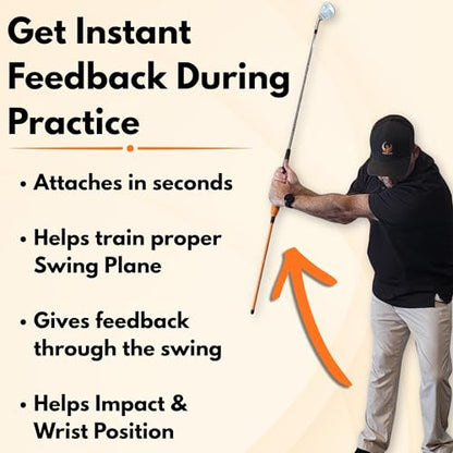 Anti-Flip Stick® Golf Training Swing Aid | Improve Impact & Swing Plane | Chipping Training Aid | Stop Casting & Flipping - color: Large Grips (Green 14" - Cap 1.09), size: 14" Length - Cap Inner Diameter 1.09