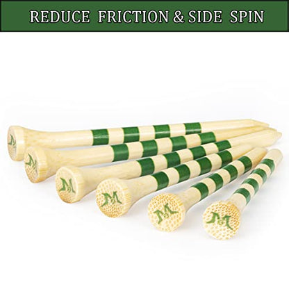 MAZEL Natural Wood/Bamboo Golf Tees 2 3/4 Inch & 3 1/4 Inch,Pack 50 or 120,Reduce Friction & Side Spin,More Stable Golf Tees