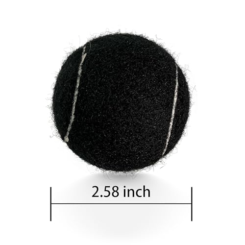 6 Pack Practice Tennis Balls - Long Lasting for Tennis Beginners, Tennis Training Balls, Dog Fetch Toys - color: Black